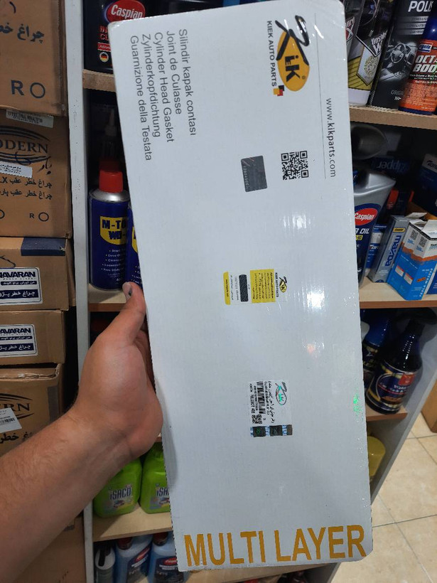 واشر سرسیلندر برند کیک مولتی لایر استاندارد یک سوراخ پژو 405 و پژو پارس و سمند ال ایکس ،با موتور XU7 برند کیک شماره فنی K241004